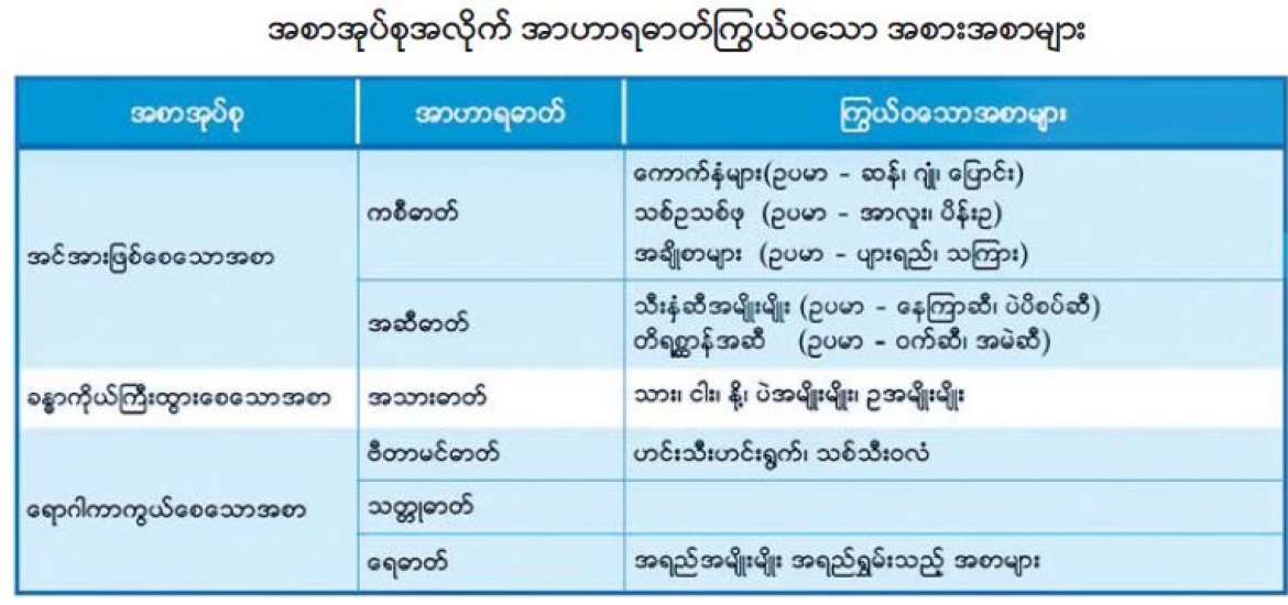 အစာစားလျှင် ဉာဏ်နှင့်ယှဉ်၊ သက်ရှည်ကျန်းမာ၊ စိတ်ချမ်းသာ